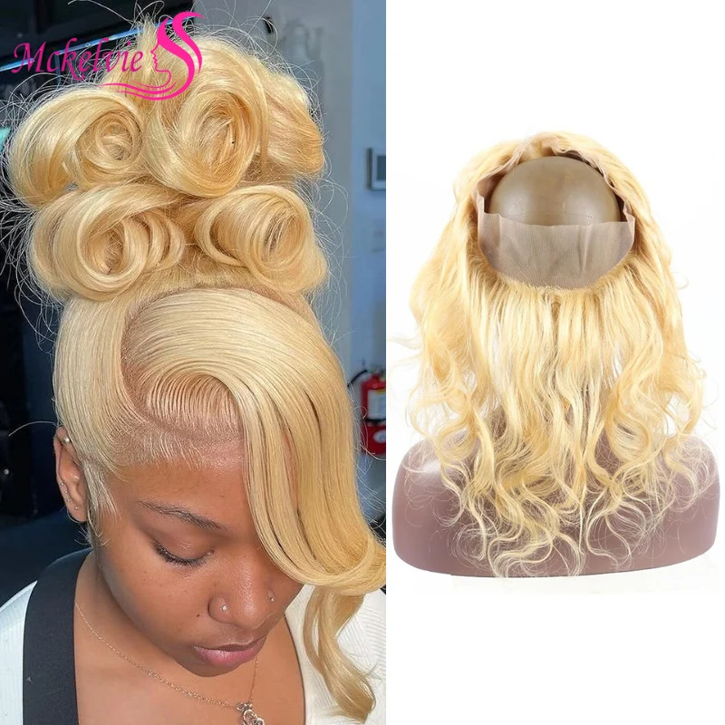 Body Wave 360 Lace Frontal Closure 613 Blonde Lace Closure 16-20 Inch Transparent Hair Brazilian Remy Human Hair