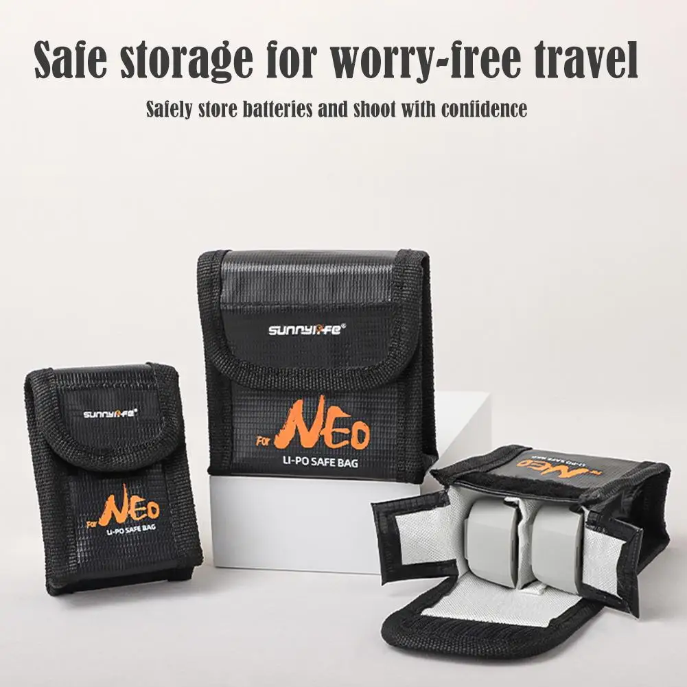 Sac antidéflagrant pour batterie DJI Neo - Lot de 1/2/3