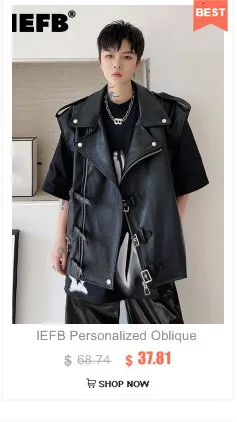 white leather jacket men IEFB 2022 Spring Fashion New PU Leather Black Jackets For Men Korean Trend Handsome Oversize Loose Coat High Quality Cloth 9Y885 western leather jacket