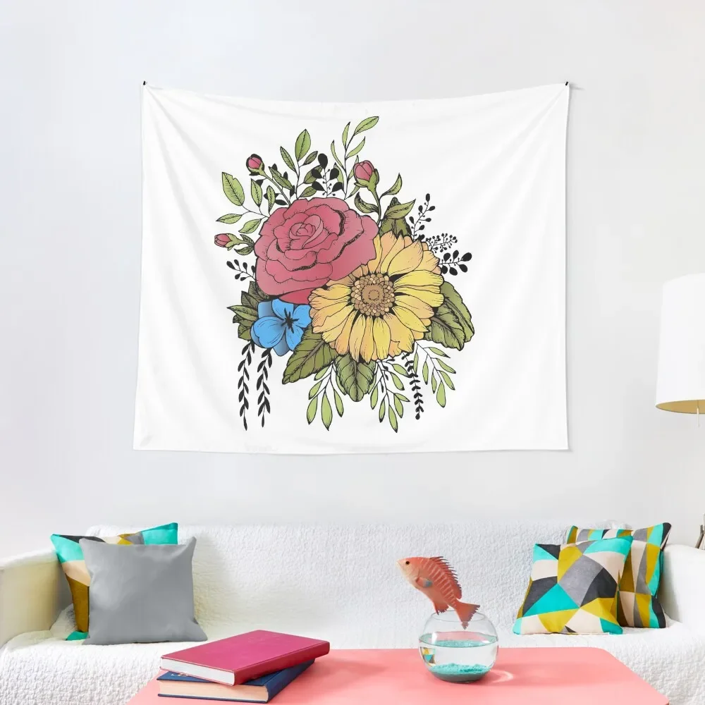 

SUNFLOWER & ROSE Tapestry On The Wall Wall Coverings Decorative Wall Decoration Tapestry