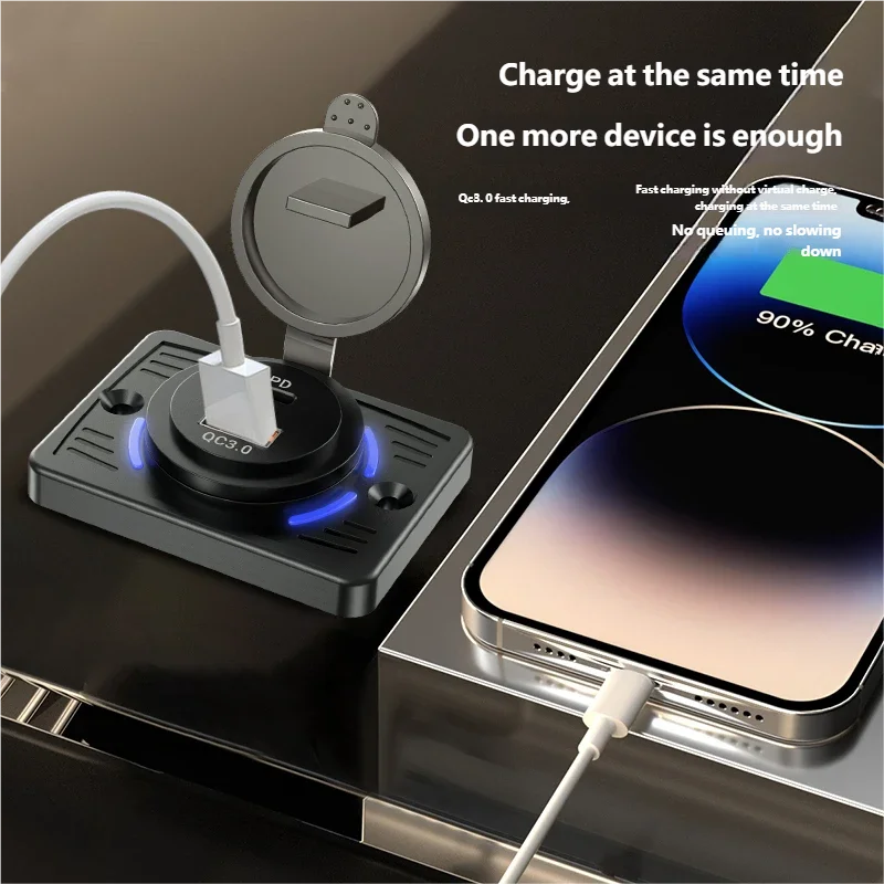 Enhanced USB Outlet Wall Mount with Sliding Cap - Fast Charging Power Adapter, Waterproof