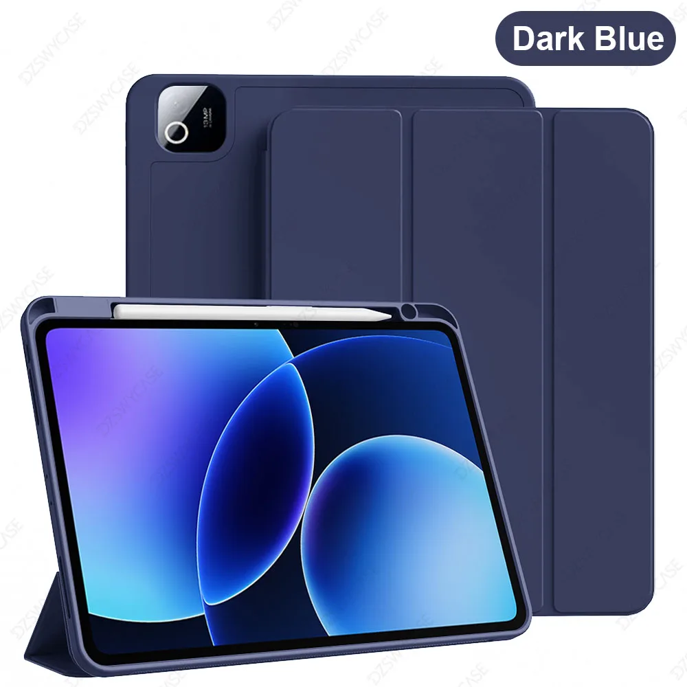 Silicone Tablet Case with Pencil Holder and Trifold Stand, Auto Sleep/Wake Feature