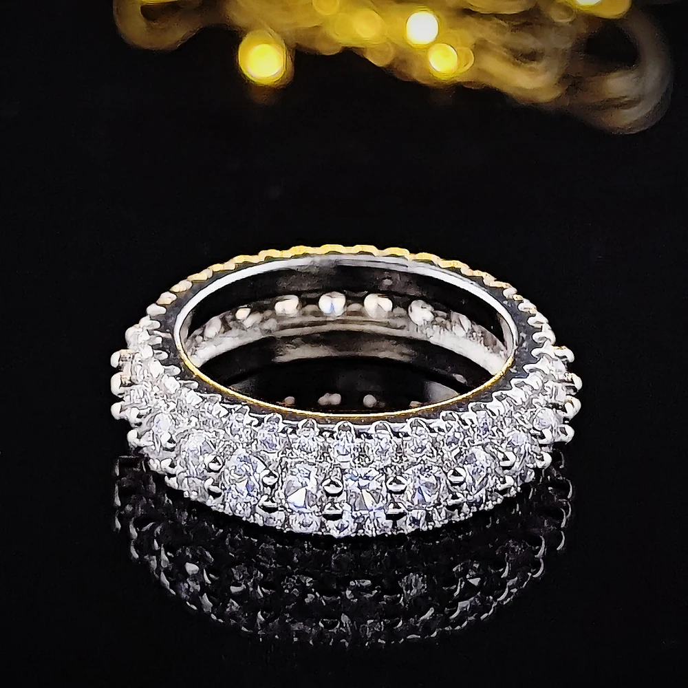 Damen 925 Silber Brilliant Cut 17 Stein Diamant Eternity Ring 