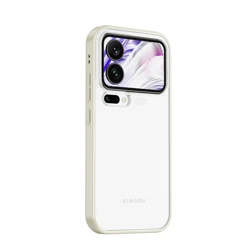 Matte & Clear Magnetic Wireless Charging Armor Case - Military Shockproof Back Cover for Xiaomi17 Pro Max (Beige No Magnetic)