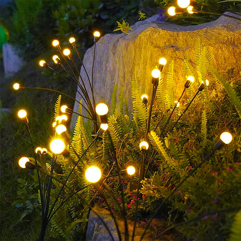 Solar LED Lights Solar LED Firefly Lights Outdoor Garden Decor Lawn Solar Light Waterproof Patio Walkway Yard Balcony Pathway Lamp