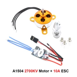 High-Performance Micro Brushless Motor with Mount and 10A ESC for RC Aircraft (A1504 2700KV 10A)