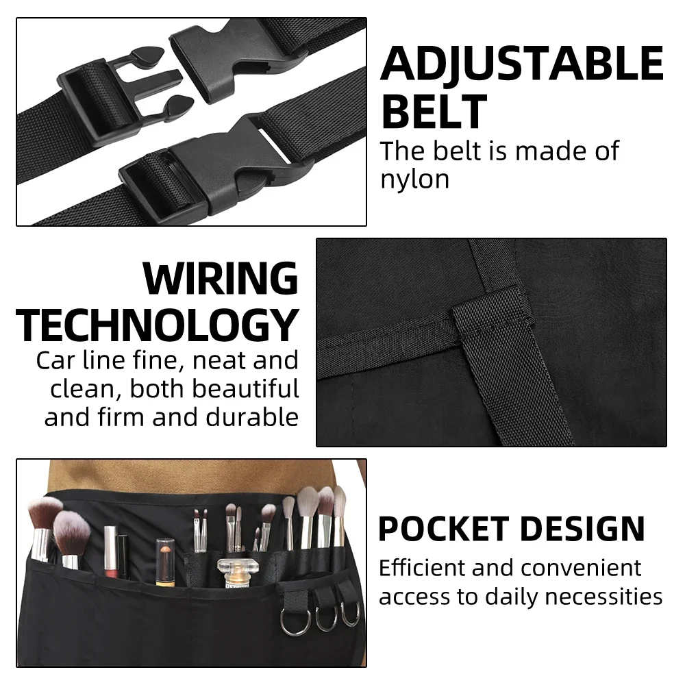 Professional Cosmetic Makeup Brush Holder 2 Arrays Apron Bag With Artist Belt Strap for Women Dresser organizer Jewelry box Bag 6