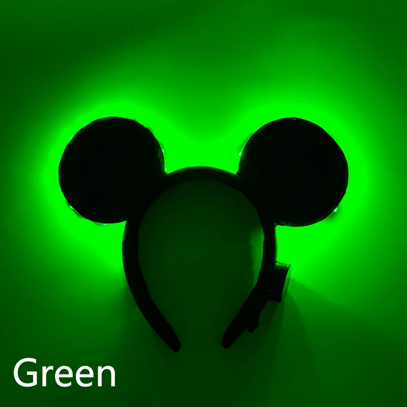 1pc Schöne Leuchtende Leuchten Maus Ohren Stirnbänder LED Neon Mickey Haarband Junge Mädchen Leuchtende Stirnbänder Cosplay Haar Zubehör – Detail 9