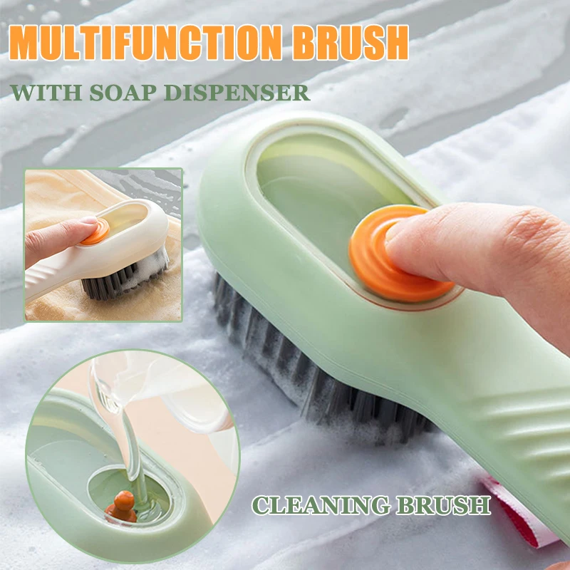 12PCSMultifunctionCleaningBrushLongHandleClothesBrushSoftBristledLiquidShoeBrush