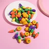 10Pcs/Lot Cute Vegetable Pencil Rubber 3D Kawaii Cartoon Pumpkin Corn Eggplant Carrot Erasers for Kids Stationery School Supplie 4