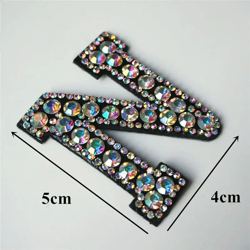 Cheriswelry 26pcs Letter Rhinestone Patches – Resin A-Z Alphabet Sew On Appliques For Clothes DIY, Green Yellow