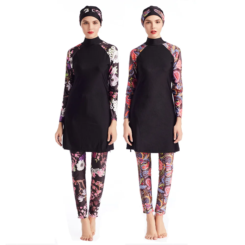 Burkini Muslim Swimwear Black Swimsuit Modest Fashion Women Burkini