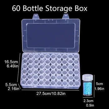 1pc 24/38/48/60/80 Slots Plastic Storage Box, DIY Diamond Painting Beads Charms Jewelry Accessories Organizer Box 1