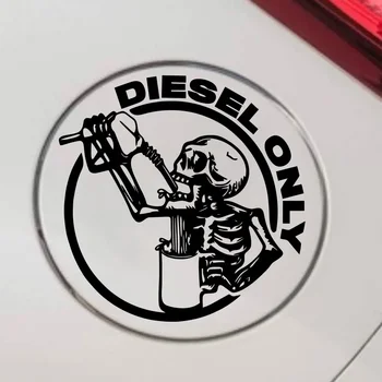 Diesel Only Skull for Car Sticker Decoration Fuel Tank Cap Roundness Outdoor Sticker External Accessories Waterproof Vinyl Decal 1