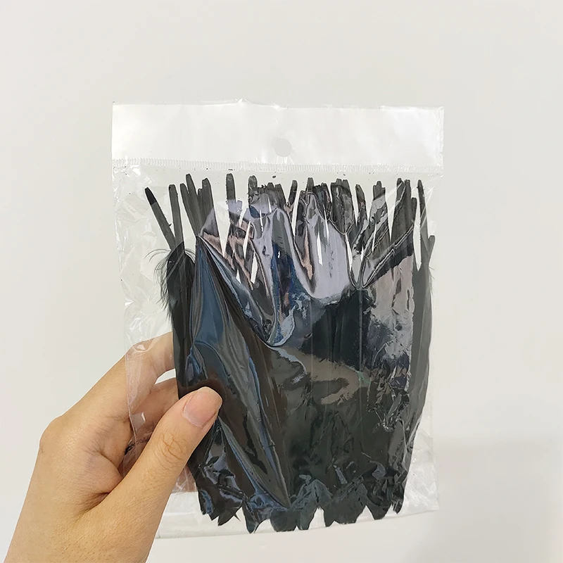 9-15cm Schwarze Gänsefedern, Großpackung 50 Stück, Lange Große Dekorationsfedern für Basteln, Karneval, Blumenhüte, Fascinatoren, Bilder – Detail 3