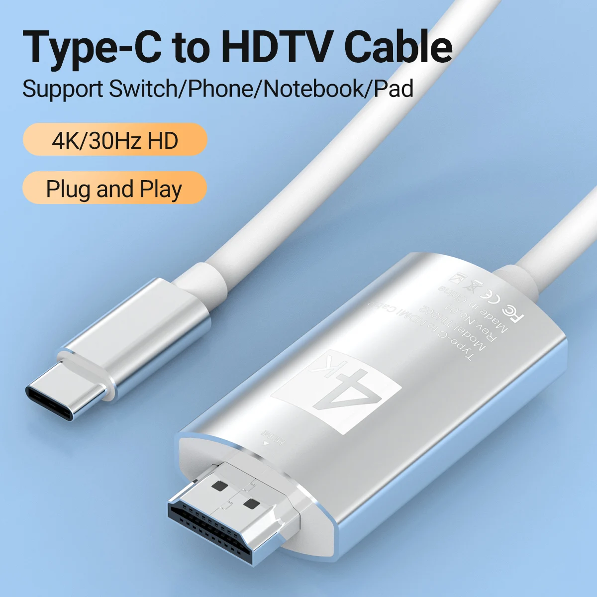 Cavo Da Usb C A Hdmi Cavo Uhd 4K Per Iphone 15 Pro Max/15 Samsung Galaxy S22 S21 Ultra Macbook Pro/Air Ipad Pro 2021 Imac