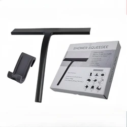 Sleek Matte Black Silicone Squeegee Set for Streak - Free Cleaning - Durable and Non - Slip Design (Black)