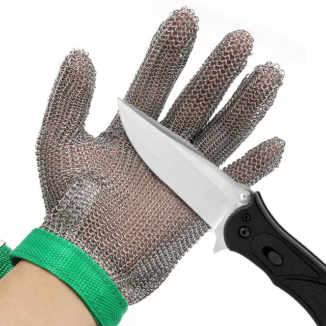 Stainless Steel Ring Mesh Gloves Anti Cut Knife Resistant Chain Mail Hand Protection Kitchen Butcher Glove 2