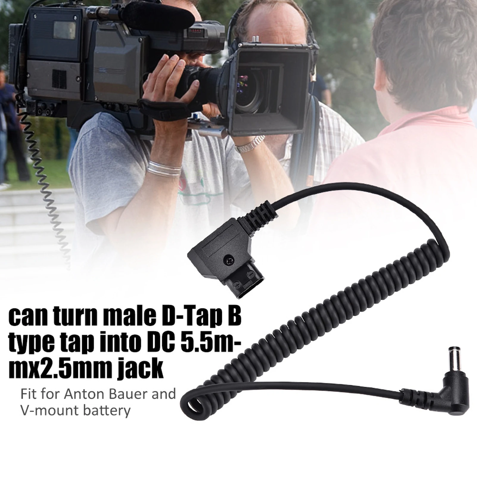 D Tap B Type Male to Right Angle DC 5.5x2.5mm Adapter Cable for Anton V Mount Battery camera flash adapter