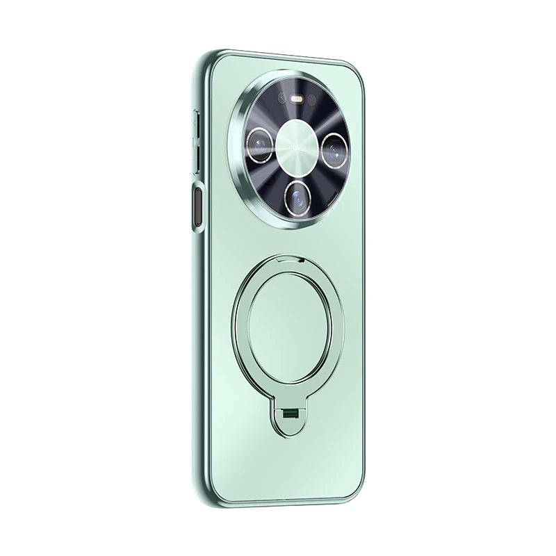 Huawei Phone Case with 360° Rotating Stand, Electroplated Matte Finish, Shockproof and Drop-Resistant Design