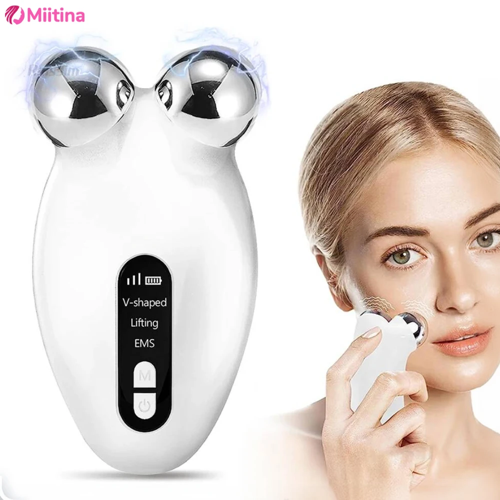 Facial Massager Microcurrent Roller EMS Device for Face Lifting Skin Tighten Rejuvenation Chin Remover Anti Wrikle Double care for facial massager,face slimming massager,face slimming strap