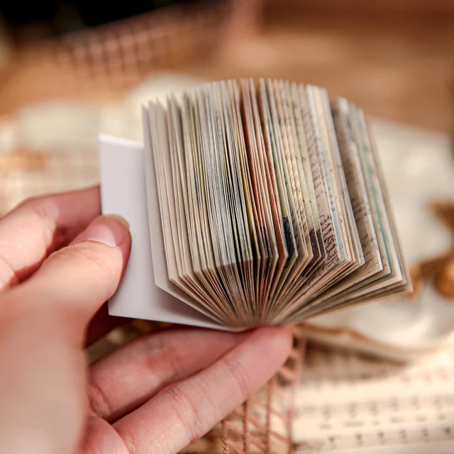 100 шт./книга, материал двойного материала, книга в стиле ретро, серия Memoir, мини, 50 шт., не требующий отрыва, справочник, декоративная бумага 5