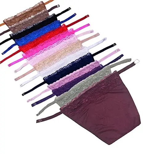 

14 Color Lady Sexy Lace Clip-on Mock Camisole Bra Insert Overlay Modesty Panel