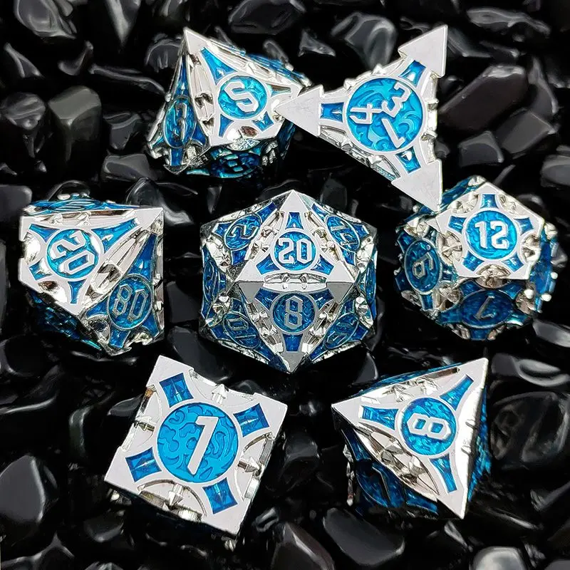 Metal DND Dice Set, 7PCS Polyhedral D&D Dice Set Dragon d n d Dice for Dungeons and Dragons, Metal Dice Set d&d for Role Playing