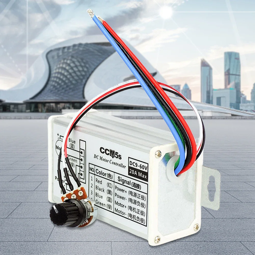 Stepless PWM DC Motor Driver Speed Controller DC 9V-60V 12V 24V 60V 20A Motor Controller PWM Speed Regulator dc motor speed controller motor speed controller electric motor speed controller