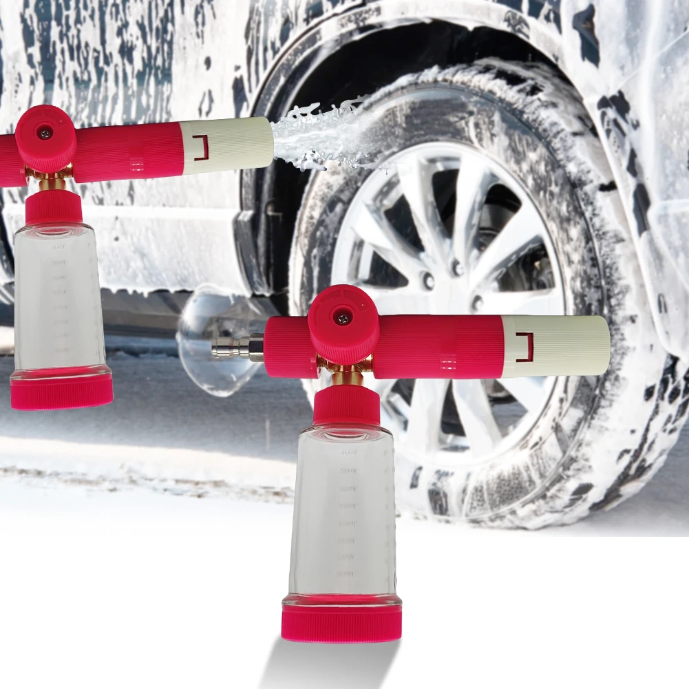 100ml Water Foam Pot With 1/4 Inch Quick Connector Adjustable Pressure Soap Foam Spray Bottles Home Detachable Car Washer Gun
