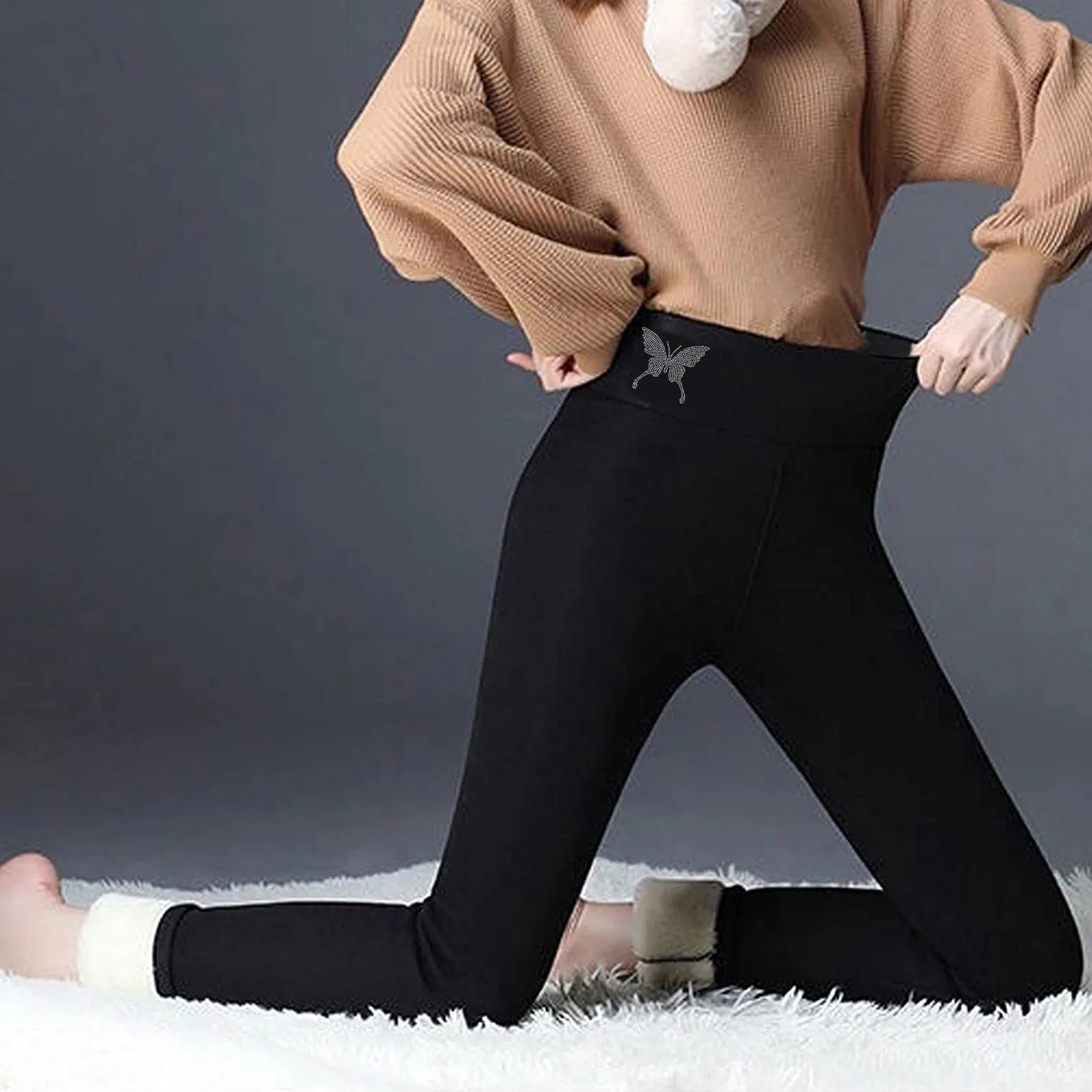 

Velvet Thick Women Trousers Leggings Warm Winter Pants Tights Butterfly Sign Pants Cotton Trousers Athletic Casual Woman Clothes