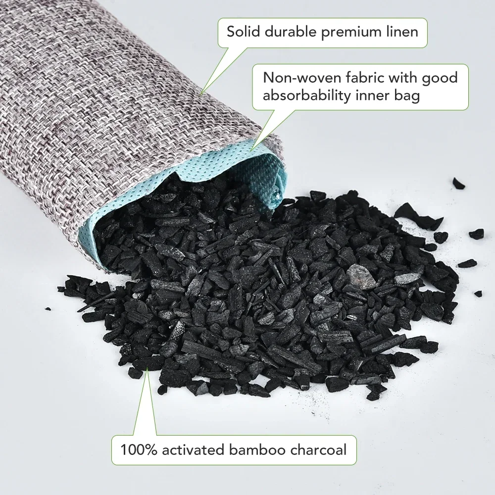 10pcs Bamboo Charcoal Bags Air Purification Activated Charcoal Bags Indoor Closet Toilet Moisture Resistant Odor Absorber