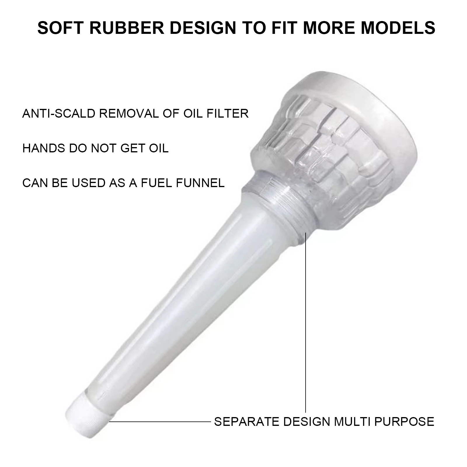 Oil Filter Removal Tool Universal Funnel Soft Rubber Non-stick Oil Machine Filter Funnel Multifunctional Anti Hot Hand oil filter wrench