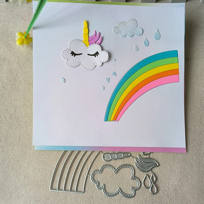 Nuovo Baiyun Rainbow Metal Cutting Die Mold Scrapbook Decoration Album Fotografico In Rilievo Decorazione Card Making Artigianato Fai Da Te