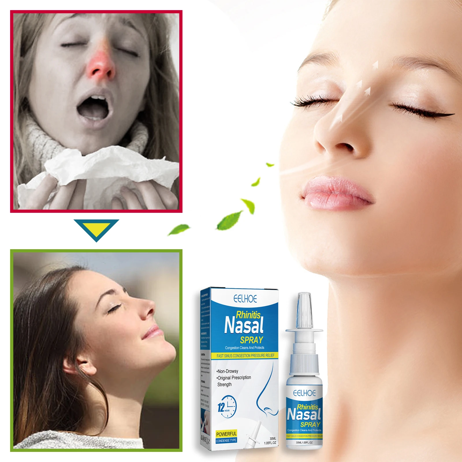 Nasal Spray Rhinitis Sinusitis Treatment Nose Care Allergy Prevention