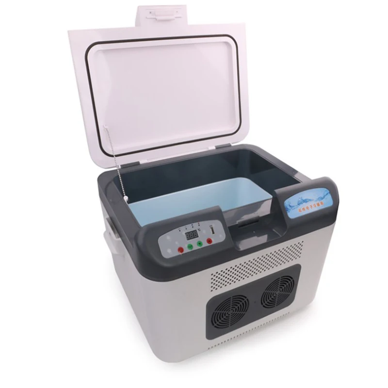 

Dual core cooling system mini car fridge 12v car refrigerator freezer electric cooler 26L