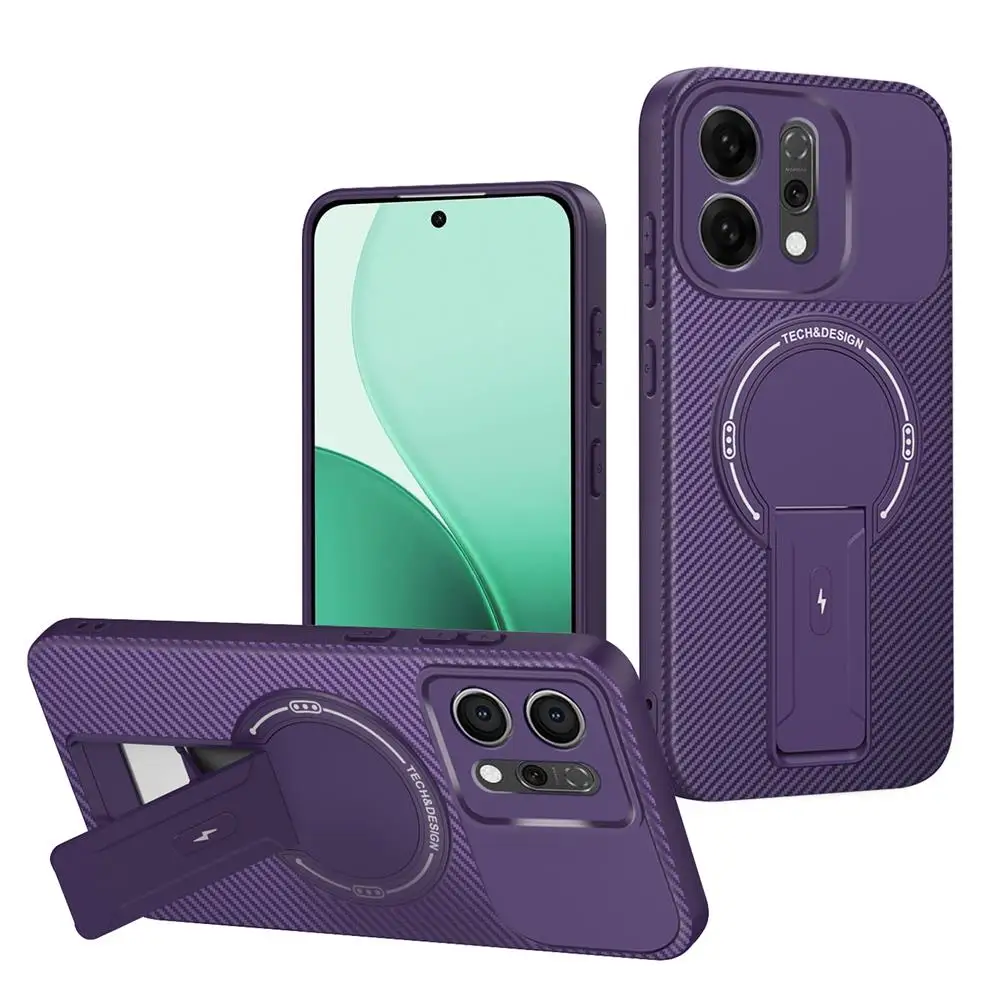 Luxury Magnetic Carbon Stand Wireless Charging Phone Case