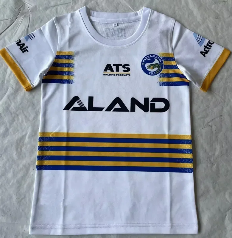 

2024 PARRAMATTA EELS, Детская футболка для регби, размер: 16-26 (имя и номер на заказ)