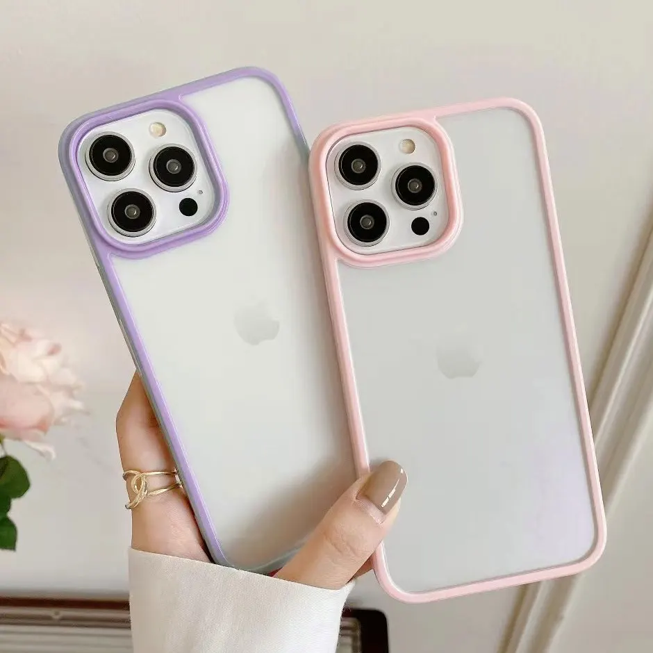 Luxury Candy Silicone Bumper Transparent Phone Case with Enhanced Protection