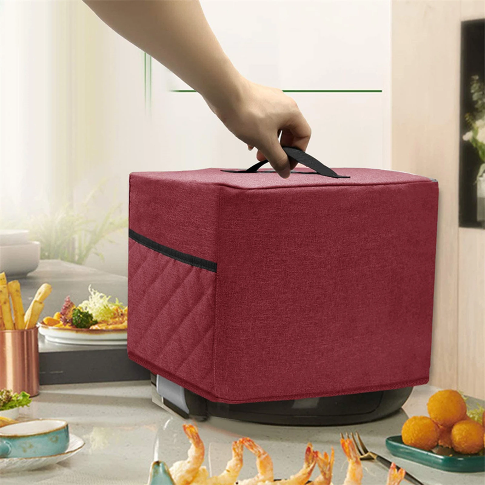 Housse de protection Oxford pour friteuse à air comprimé | Housse de protection lavable en tissu Oxford imperméable à la poussière pour friteuse à air, four, cuiseur à riz
