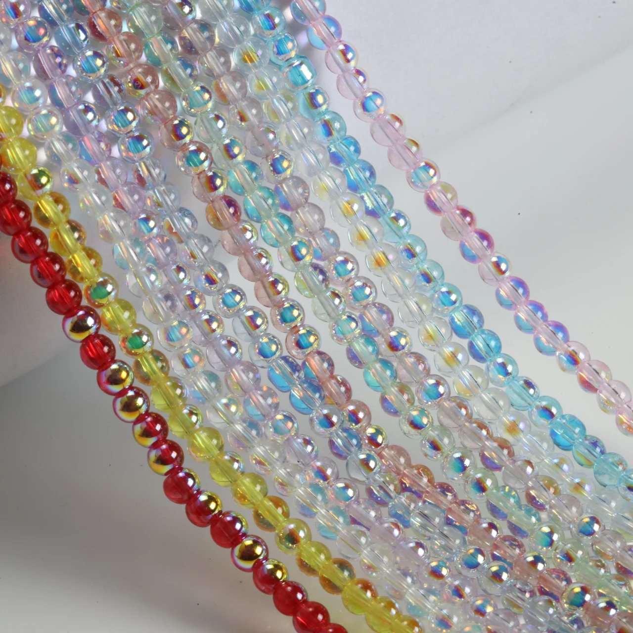 Purple Iridescent Round Glass Beads