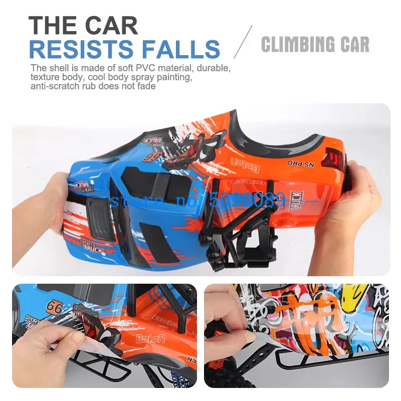Outdoor 4K HD Camera High-Speed Climb Remote Control Car 2.4G 1:8 Shock Absorber 4WD LED Lighting WIFI FPV RC Off-Road Truck Car 4