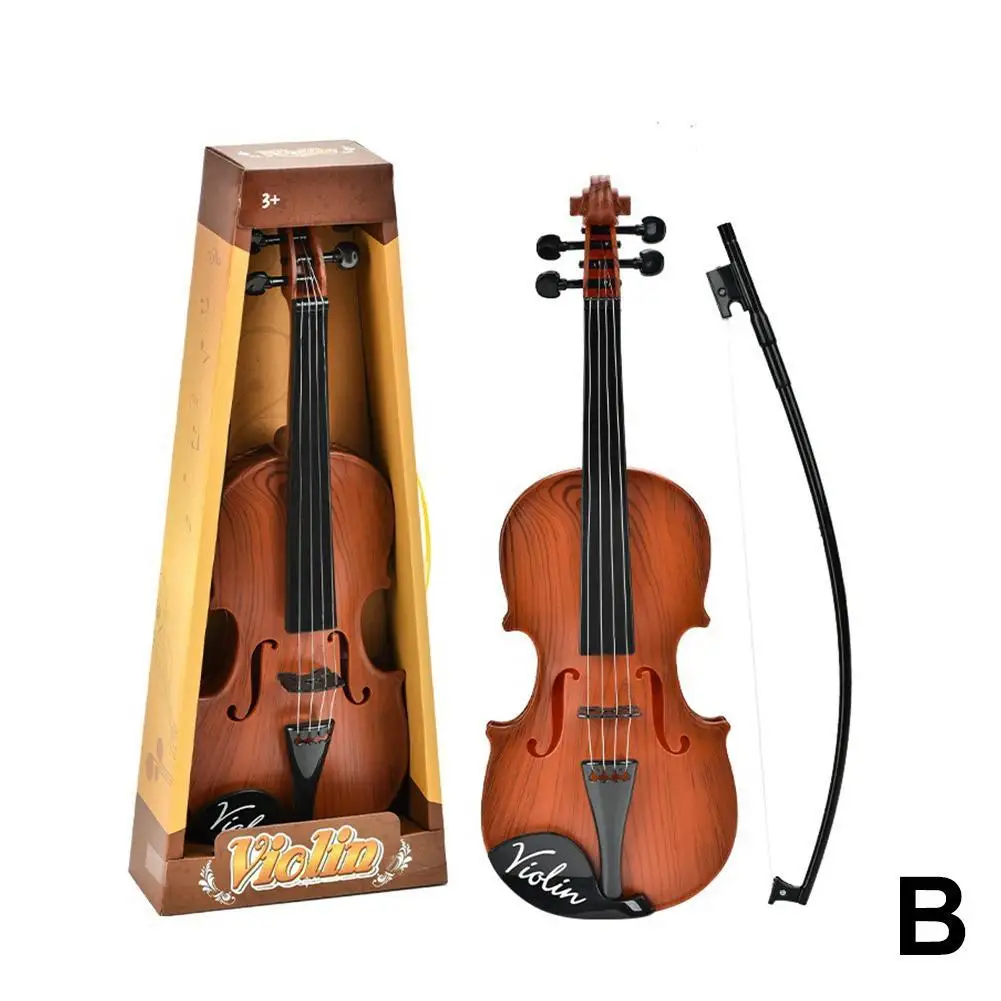 String Simulated Violin Toys Adjustable String Simulation Musical Instrument for Kids Birthday Party Gifts Beginner Violin W2S6