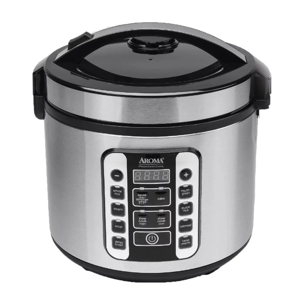 AROMA 20-Cup Stainless Steel Digital Cool-Touch Rice Cooker and