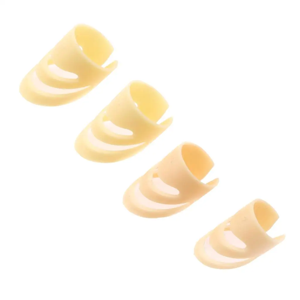 Electric Guitar Finger Nail Thumb Picks Protectors Set Beige