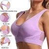 S-6XL Hollow Out Women Sport Bra Fitness Yoga Running Vest Underwear Padded Crop Tops Underwear wireless gym top bras Breathable