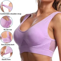 S-6XL Hollow Out Women Sport Bra Fitness Yoga Running Vest Underwear Padded Crop Tops Underwear wireless gym top bras Breathable