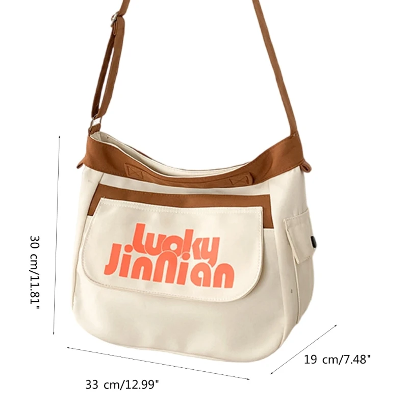 Female Casual Crossbody Bag Women Letter Printed Shoulder Bag Student School Bag E74B