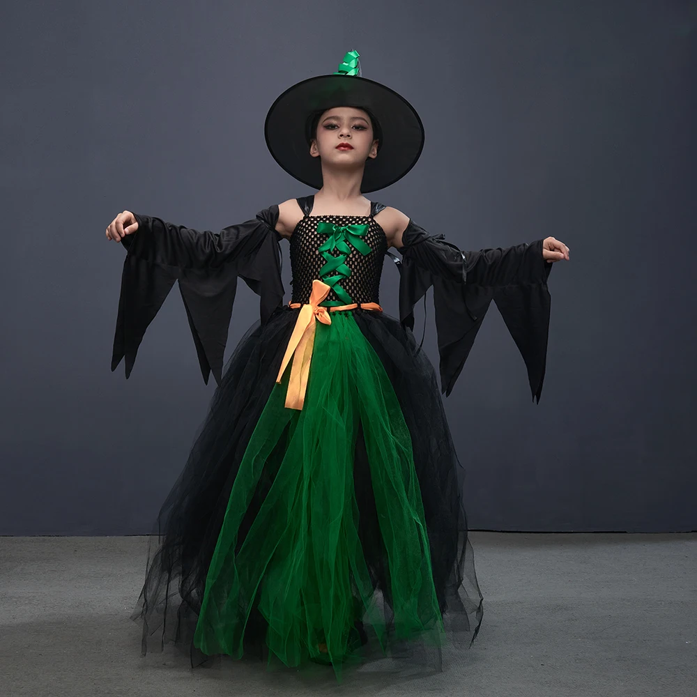 Spooktacular Creations Fairytale Costume da Strega di Halloween, Vestito da Strega per Bambina, Vestito da Fata per Bambina con Cappello