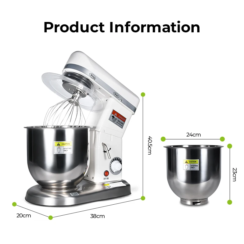 500w Multi-function 5L 7L 10L 15L Food Mixer Top Chef Stand Mixer Food Processor Commercial